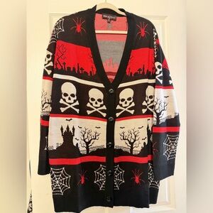 NWT Dolls Kill Tricks & Treats Cardigan XL/XXL SOLD OUT Halloween Spooky Sweater